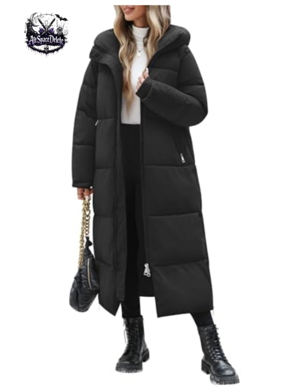 Women Long Winter Puffer Thickened Quilted Hooded Coat